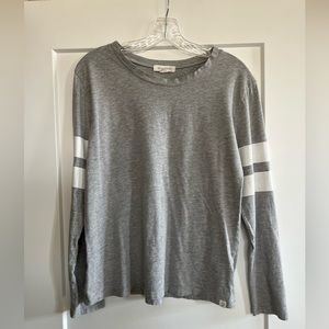 Treasure & Bond long sleeve t-shirt with white stripes on the sleeve, size M.